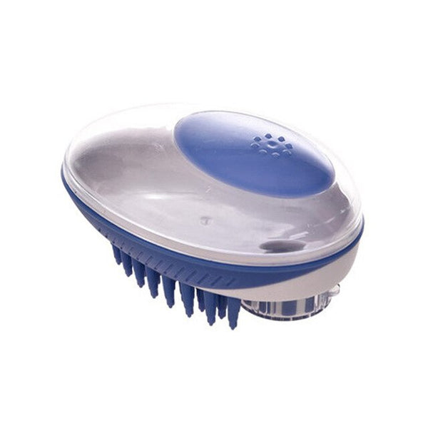 Bath brush with container for shampoo