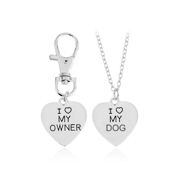 Silver Necklace with Friendship Pendant I <3 my dog