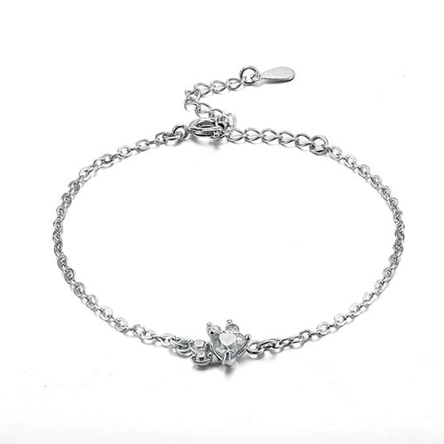 Silver Bracelet with Crystal and Cat Paw
