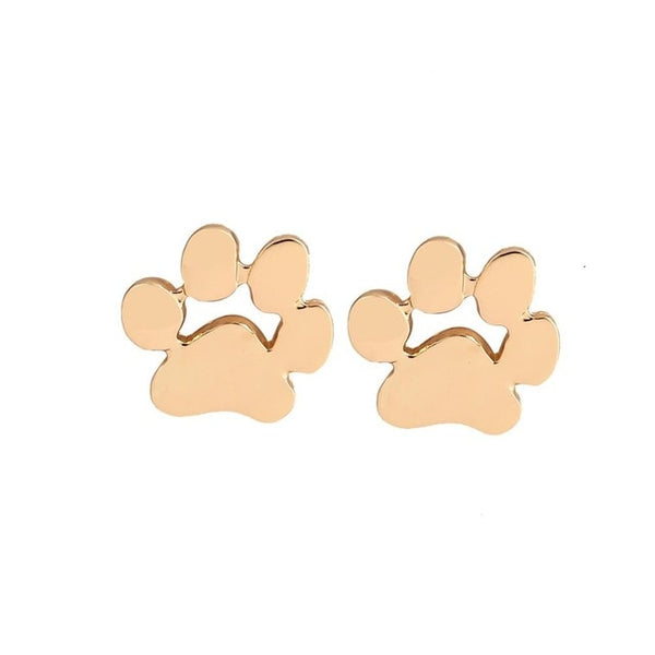 Gold Paw Print Earrings