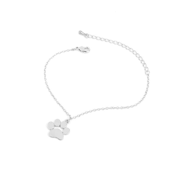 Silver Paw Print Pendant Bracelet