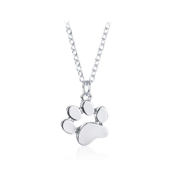  Silver Paw Print Pendant Necklace