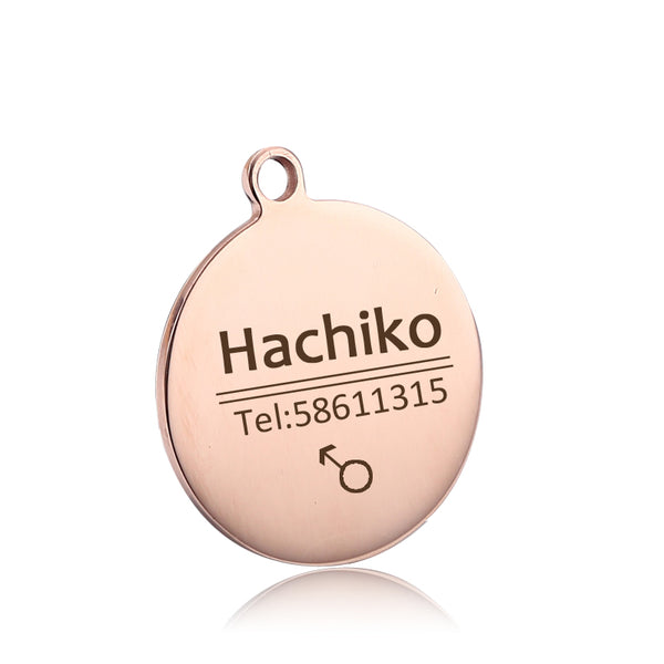 Round Dog Tag with Engraving