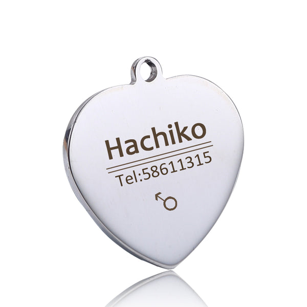 Heart-Shaped Dog Tag with Engraving